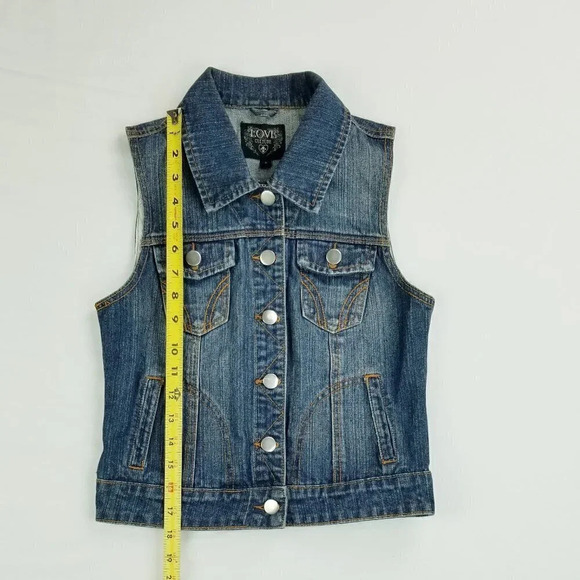 Love Culture Small Women's Blue Denim Adjust Vest - Picture 6 of 7